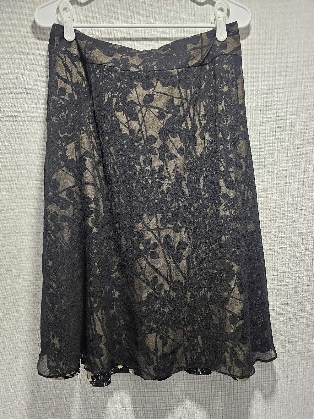 Vintage 90s TWEEDS Silk Chiffon Floral Midi Skirt Size 6